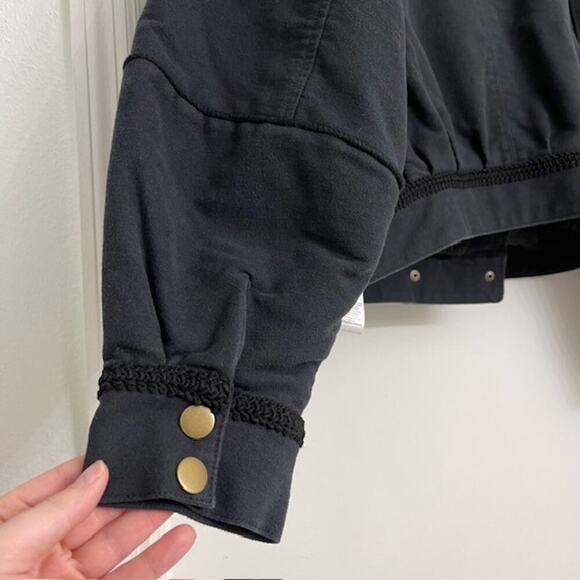 Joie Women's Lazaro Cropped Sherpa Lined Winter Coat Jacket Black Sz L - Picture 7 of 12